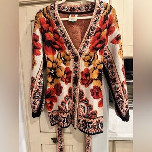 FARM Rio Winter Tapestry Sand Knit Cardigan